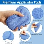 10 Pack Wax Applicator Ps, Microfiber Applicator P with Finger Pocket, Foam Car Wax Applicator P for Car Cleaning and Polishing (Blue)