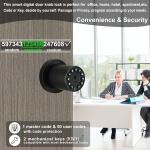 IU-20 Code Door Lock, Electronic Door Knob with Keyp and Key, Auto Lock, Waterproof, Passage Function, Long Battery Life,50 Codes, Easy to use and Install for Office/Warehouse/Bedroom/Garage