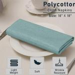 Ruvanti Cloth Napkins Set of 12, 18x18 Reusable Napkins Cloth Washable, Soft & Durable Table Napkin, Poly Cotton Fabric Dinner Napkins for Parties, Christmas, Thanksgiving, Weddings - Teal