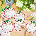 50Pcs Teacher Mail Notes to Parents, Happy Mail from Teacher, Brag Cards for Students Behavior Classroom Must Haves to Send Home for Preschool Kindergarten Elementary School Supplies (Apple)