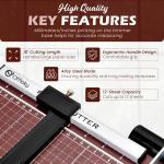 Guillotine Paper Cutter Heavy Duty, 18" Cut Length Wooden Paper Trimmer Cuts 12 Sheets, Accurate & Safe Paper Slicer Cutter for Cardstock, Photos, Crafts, Office, Home & Classroom