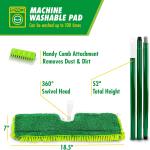 Libman 18" 2-Sided Microfiber Dust Mop, Double Sided Dry Wet Mops for Floor Cleaning, Hardwood, Laminate, Tile Cleaner, 360 Degree Swivel He, 49” Long Handle