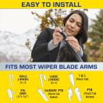 Rain-X 810197 Latitude 2-In-1 Water Repellent Wiper Bles, 26" and 20" Windshield Wipers (Pack Of 2), Automotive Replacement Windshield Wiper Bles With Patented Rain-X Water Repellency Formula