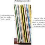 MÖNKE Premium Vinyl Record Storage - a Mid-Century Style Record Holder for Albums, 60-70 LP Capacity - Complements Any Record Player (Brown)