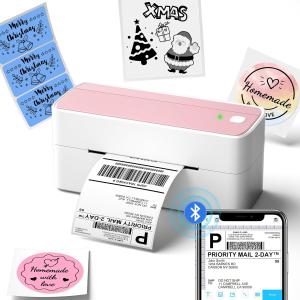 Phomemo Bluetooth Thermal Label Printer, 241BT 4X6 Wireless Shipping Label Printer for Small Business, Pink Labels Printers for Shipping Package, Compatible with iPhone, Android, Shopify, , USPS