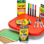 Crayola Create 'N Carry Travel Art Set for Kids (75pcs), 2-in-1 Lap Desk & Carrying Case, Holiday for Kids, Art Supplies Kit for Crafting, Drawing & Coloring