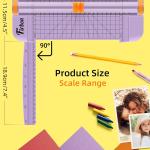 Firbon Purple A5 Paper Cutter, Straight Small Paper Trimmer with Side Ruler for Scrapbooking Craft, Paper, Coupon, Label, Cardstock