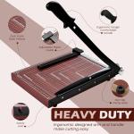 Guillotine Paper Cutter Heavy Duty, 18" Cut Length Wooden Paper Trimmer Cuts 12 Sheets, Accurate & Safe Paper Slicer Cutter for Cardstock, Photos, Crafts, Office, Home & Classroom