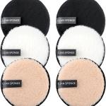 BlingKingdom 6 PCS Makeup Remover Ps Reusable Double-Sided Facial Cleansing Puffs Round Make Up Remover Ps for All Skin Types - 3 Colors