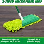 Libman 18" 2-Sided Microfiber Dust Mop, Double Sided Dry Wet Mops for Floor Cleaning, Hardwood, Laminate, Tile Cleaner, 360 Degree Swivel He, 49” Long Handle