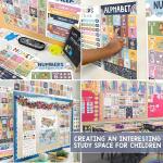 KING PRINT 16 Laminated Educational Posters For First Steps Students (11"x17"), Boho Posters For Classroom, Homeschool Must Haves For Students, Pre Learning, Classroom Supplies & Decor