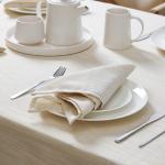 Laura Ashley Arabesque Luxurious Shimmery Fabric Tablecloth Napkins for Formal Dining, Holiday, Wedding or Party, Set of 6 Napkins, Gold