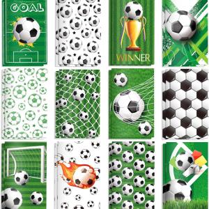 OXYLIPO 24 Pcs Sports Party Favors Soccer Mini Noteps Soccer Notebooks- Spiral Journal Notebooks with Soccer Theme Designs, Teacher School Classroom Reward Supplies for Teens Boys Girls
